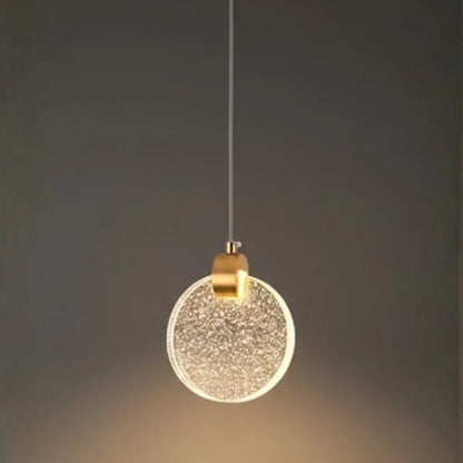 Round – Pendant Light Gold Metal/Crystal for Dining Room