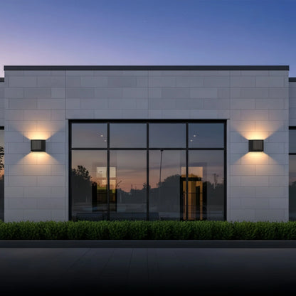 Minimalist Stainless Steel Outdoor Wall Sconce – Modern Exterior Light with Solar or Wired Power