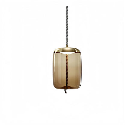 Vetro Modern Blue/Amber Pendant Light - Decorative Glass Geometric Living Room