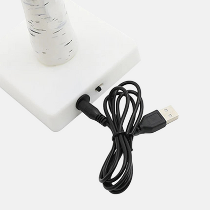 Contemporary Black Table Lamp – Plastic Tree Design for Bedroom