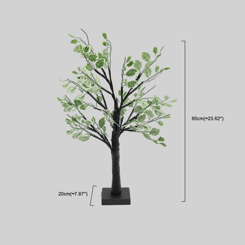 Contemporary Black Table Lamp – Plastic Tree Design for Bedroom