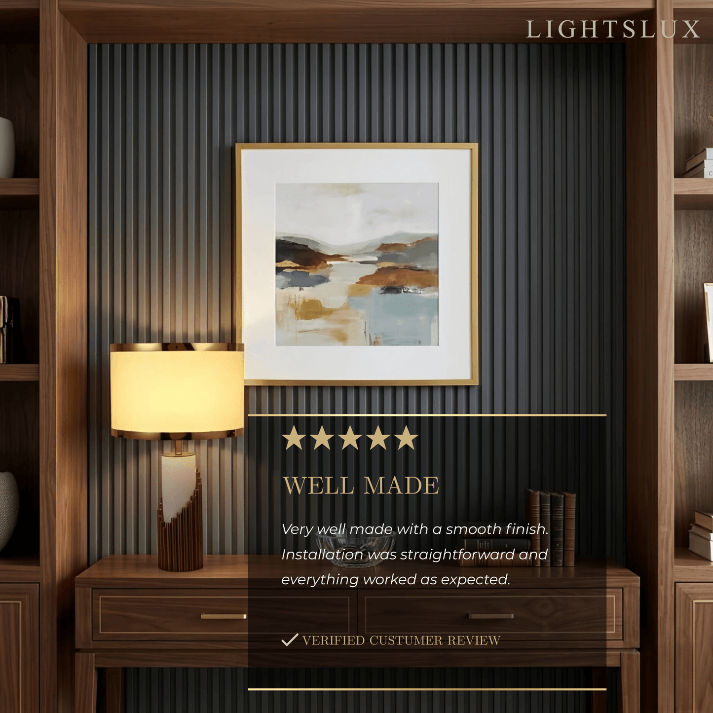 Lunara Royal White & Gold Table Lamp – Cylindrical Metal & Fabric for Bedroom