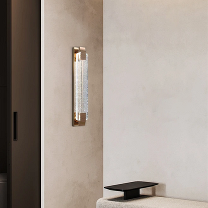 Luxury Wall Lamp – Gold Crystal Rectangular