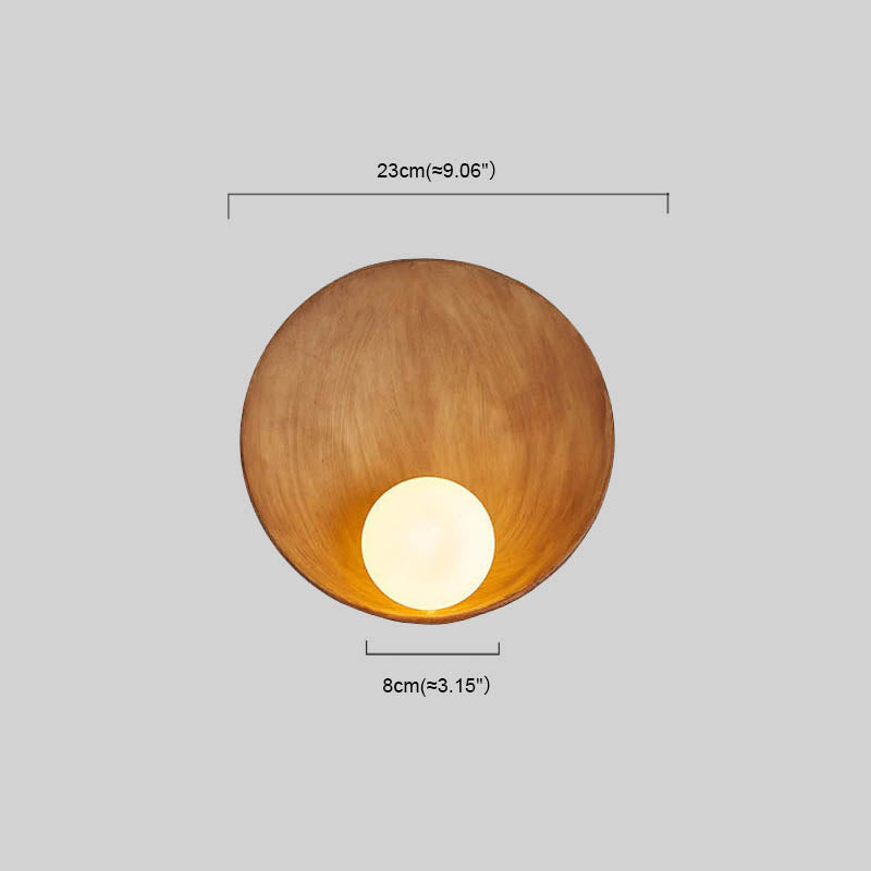 Minimalist Rustic Bowl Wall Lamp Dimension