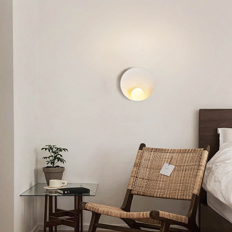 Minimalist Rustic Bowl Wall Lamp White