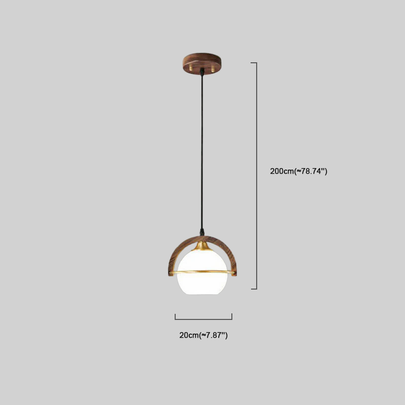 Modern Spherical Pendant Light  Dimension