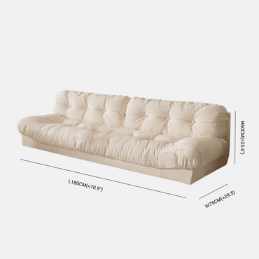 Modern Minimalist Cream-Style Fabric Sofa for Living Room