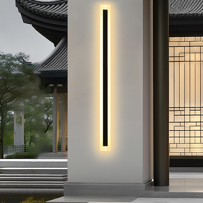 Modern Black Outdoor Wall Light with Warm Light 150cm