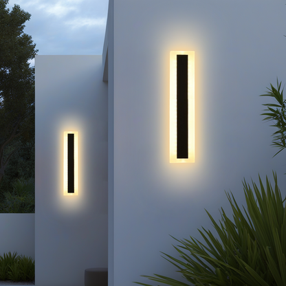 Modern Black Outdoor Wall Light with Warm Light 30cm