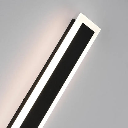 LED Wall Light with Sensor – Waterproof Black Long Strip Fixture