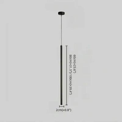Lámpara Colgante Lineal Minimalista Arcato de Metal Negro para Dormitorio