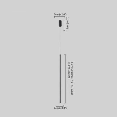 Lámpara Colgante Lineal Minimalista Arcato de Metal Negro para Dormitorio