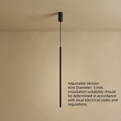 Lámpara Colgante Lineal Minimalista Arcato de Metal Negro para Dormitorio