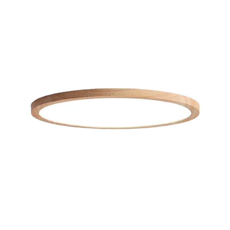 Zenno Modern Round Dimmable Ceiling Light – Wood/Acrylic for Living Room