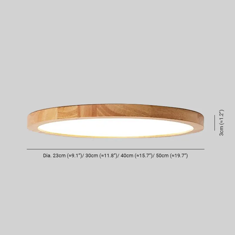 Modern Round Dimmable Ceiling Light Size