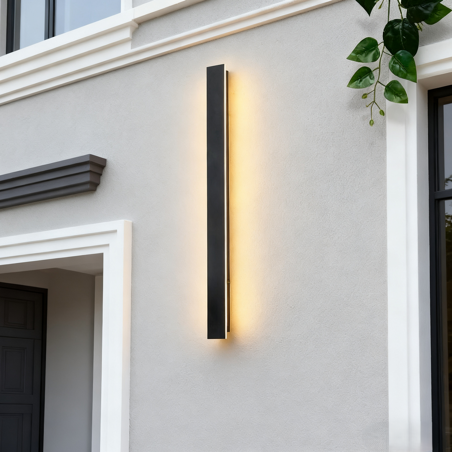 Minimalist Linear Outdoor Wall Lamp with – Waterproof Light for Garden