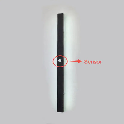 Minimalist Linear Black Outdoor Wall Lamp Sensor