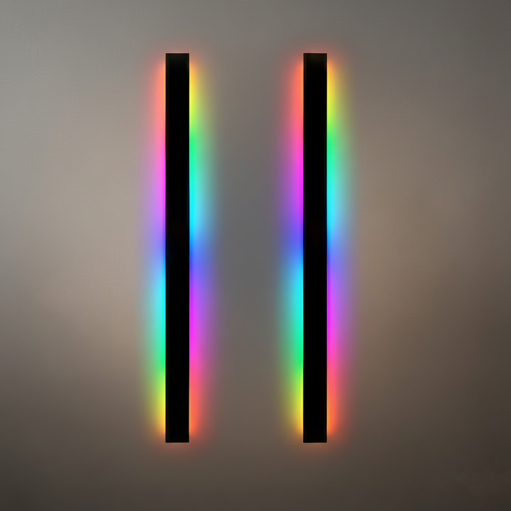 Minimalist Linear Black Outdoor Wall Lamp Sensor