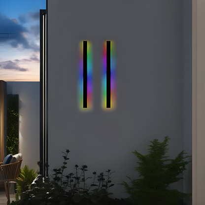Minimalist Linear Black Outdoor Wall Lamp Sensor