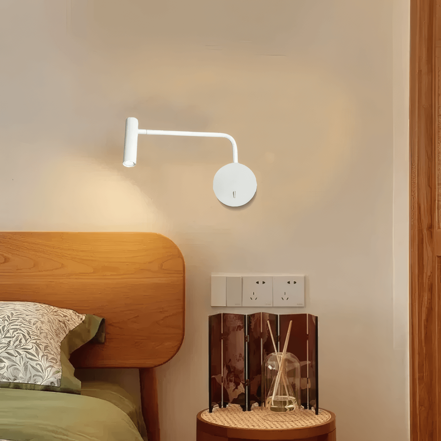 Modern Metal Wall Lamp - White Dual Finish for Bedroom/Living Room