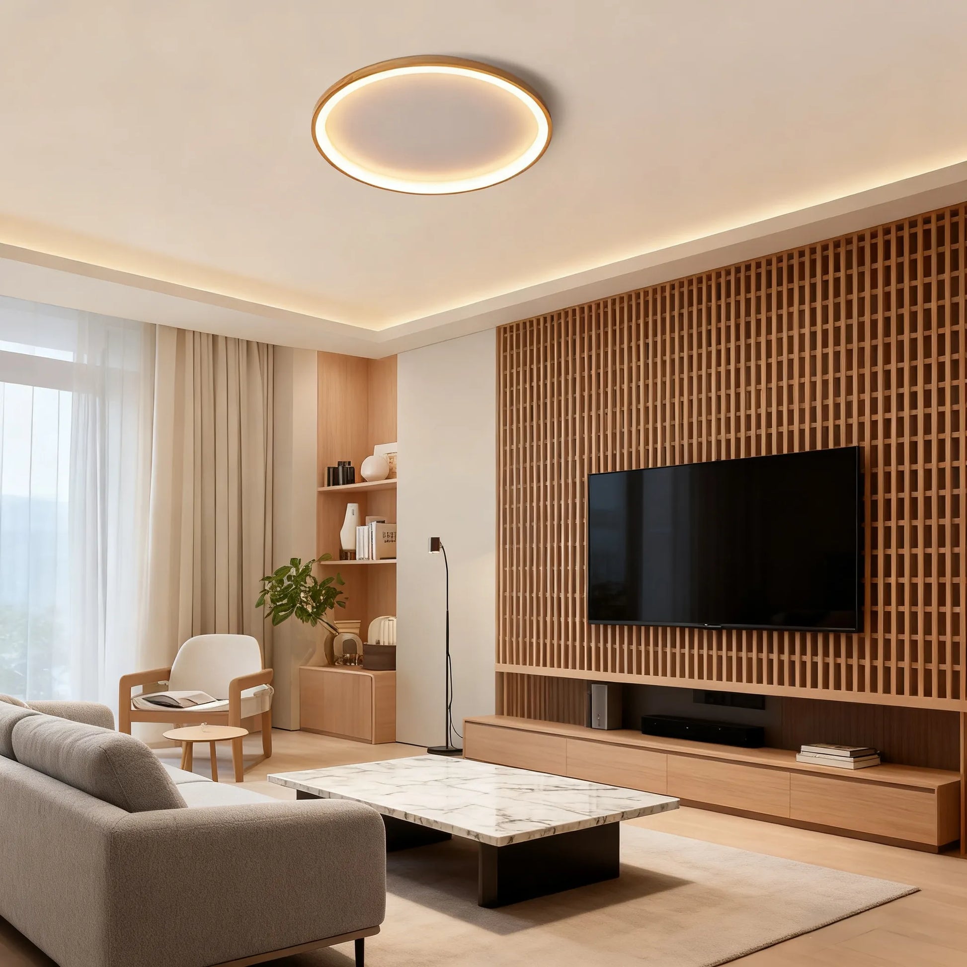 Modern Dimmable Round Ceiling Light for Living Room
