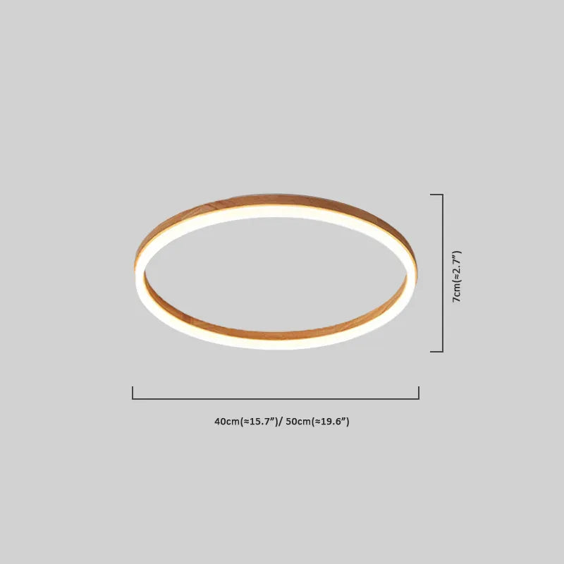 Minimalist Ring Dimmable Flush Mount Ceiling Light Size