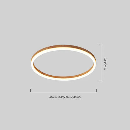Minimalist Ring Dimmable Flush Mount Ceiling Light Size