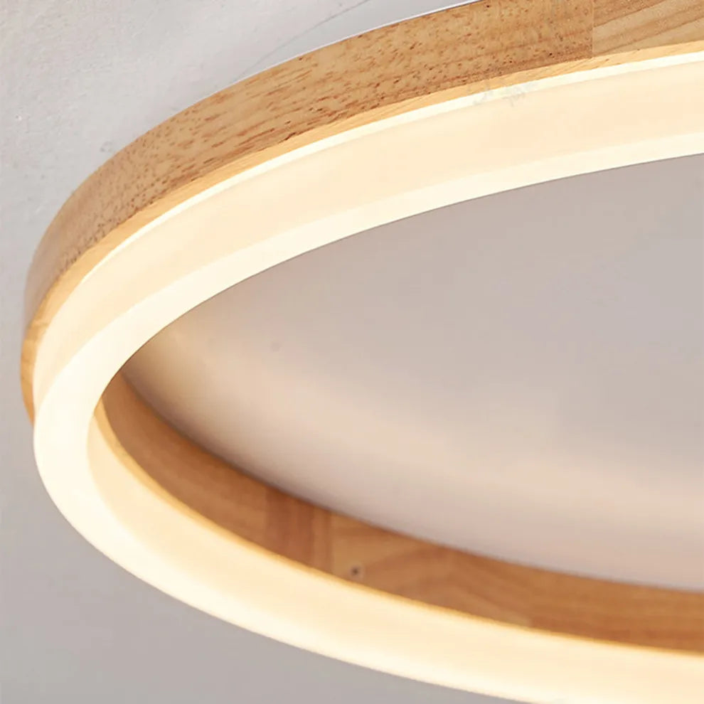 Minimalist Wood Ceiling Light Round  Detail