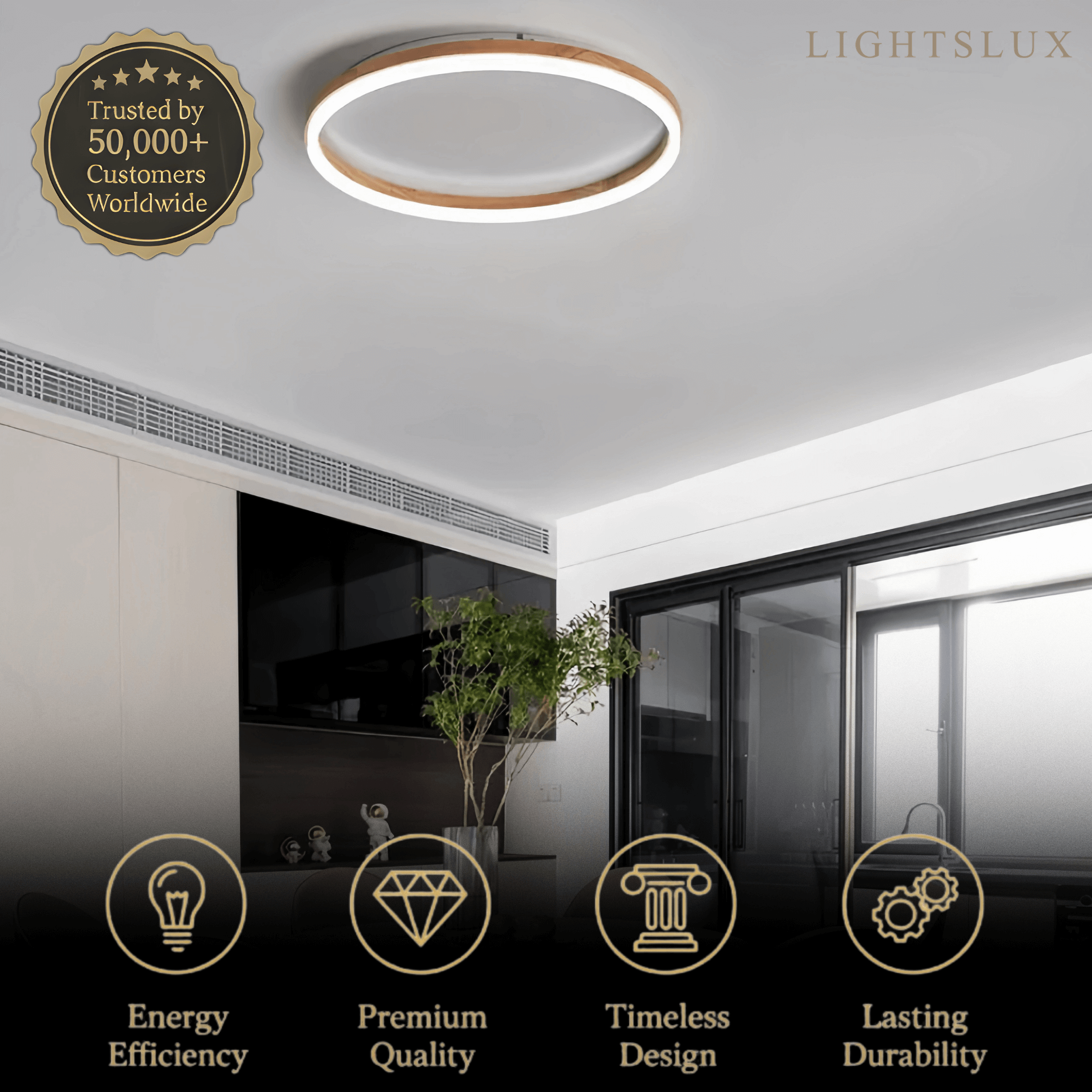 Zenno Minimalist Ring Dimmable Flush Mount Ceiling Light
