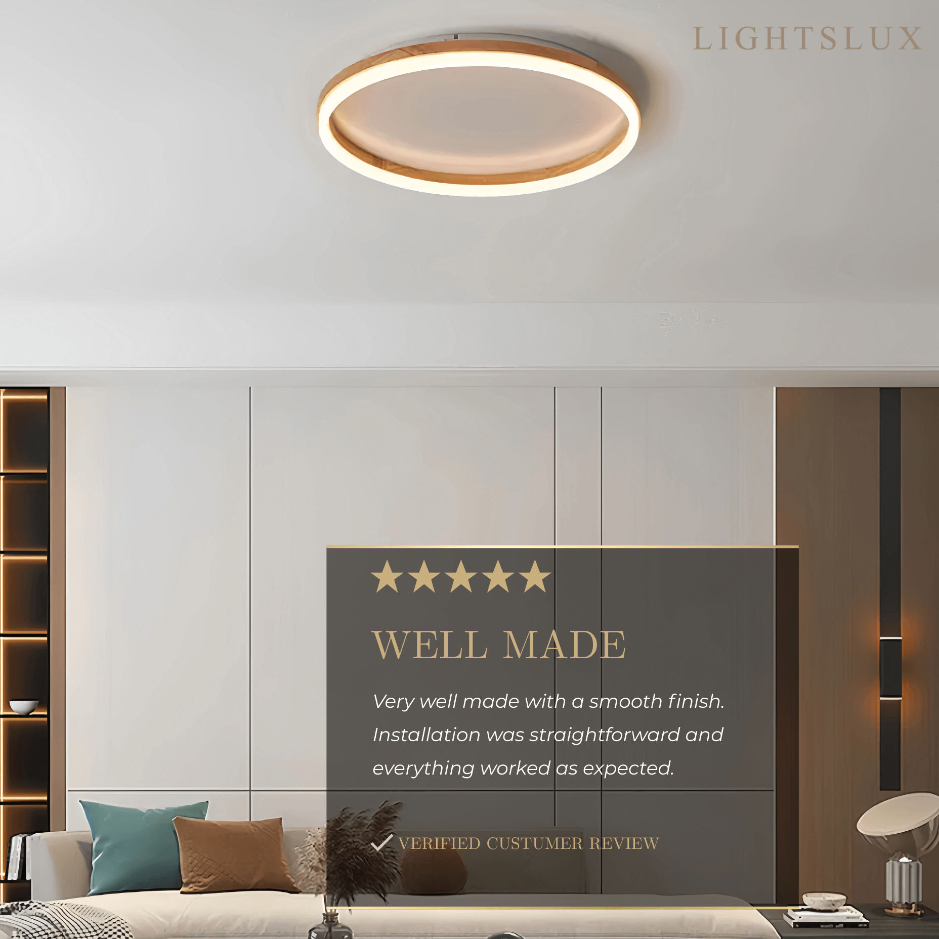 Zenno Minimalist Ring Dimmable Flush Mount Ceiling Light