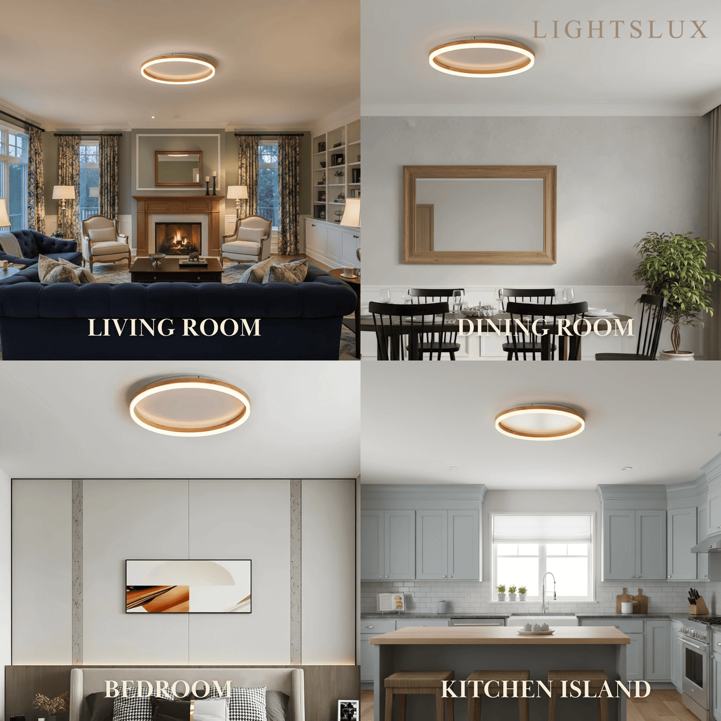 Zenno Minimalist Ring Dimmable Flush Mount Ceiling Light