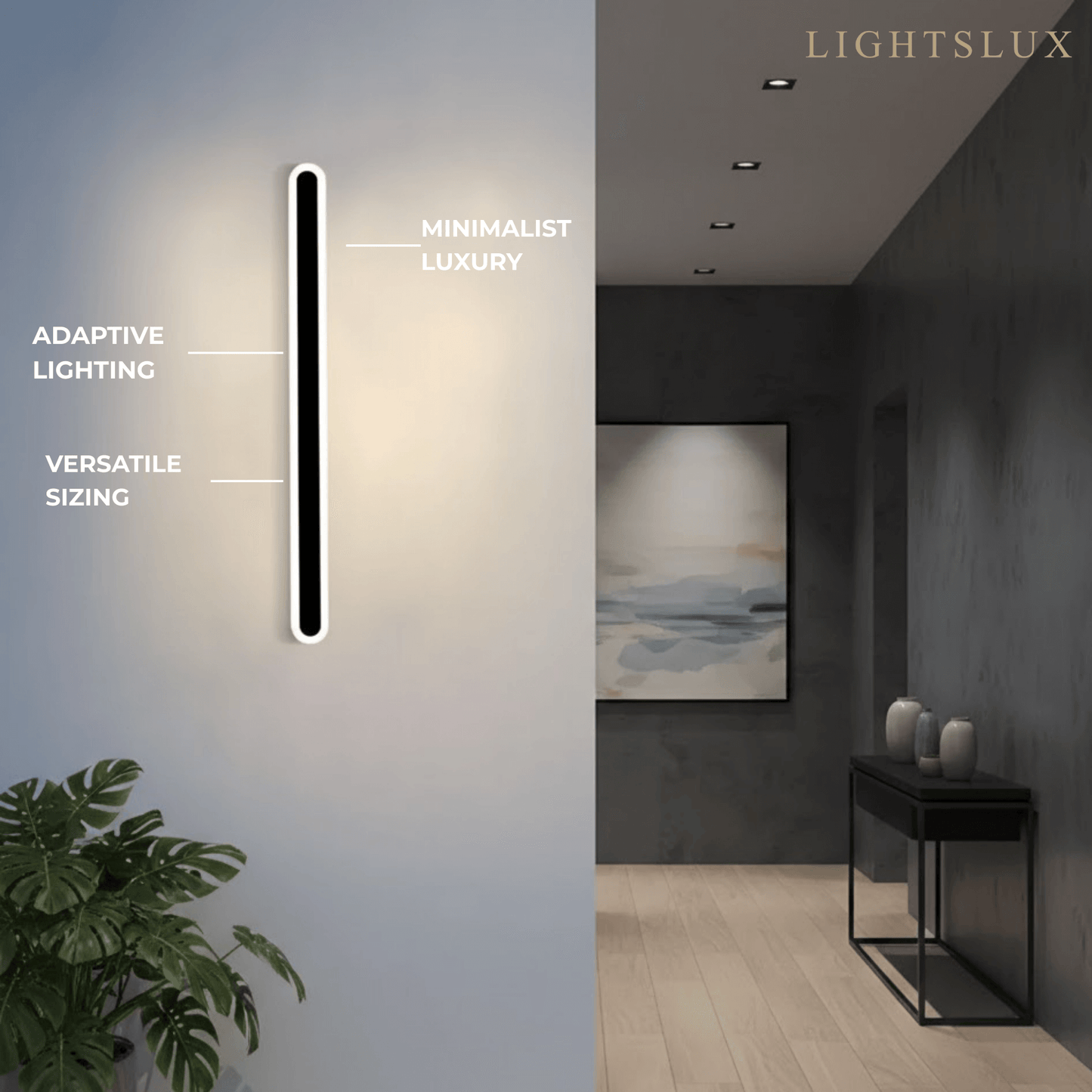 Arcato Modern Linear Outdoor Wall Lamp –  Sensor Light for Indoor/Outdoor