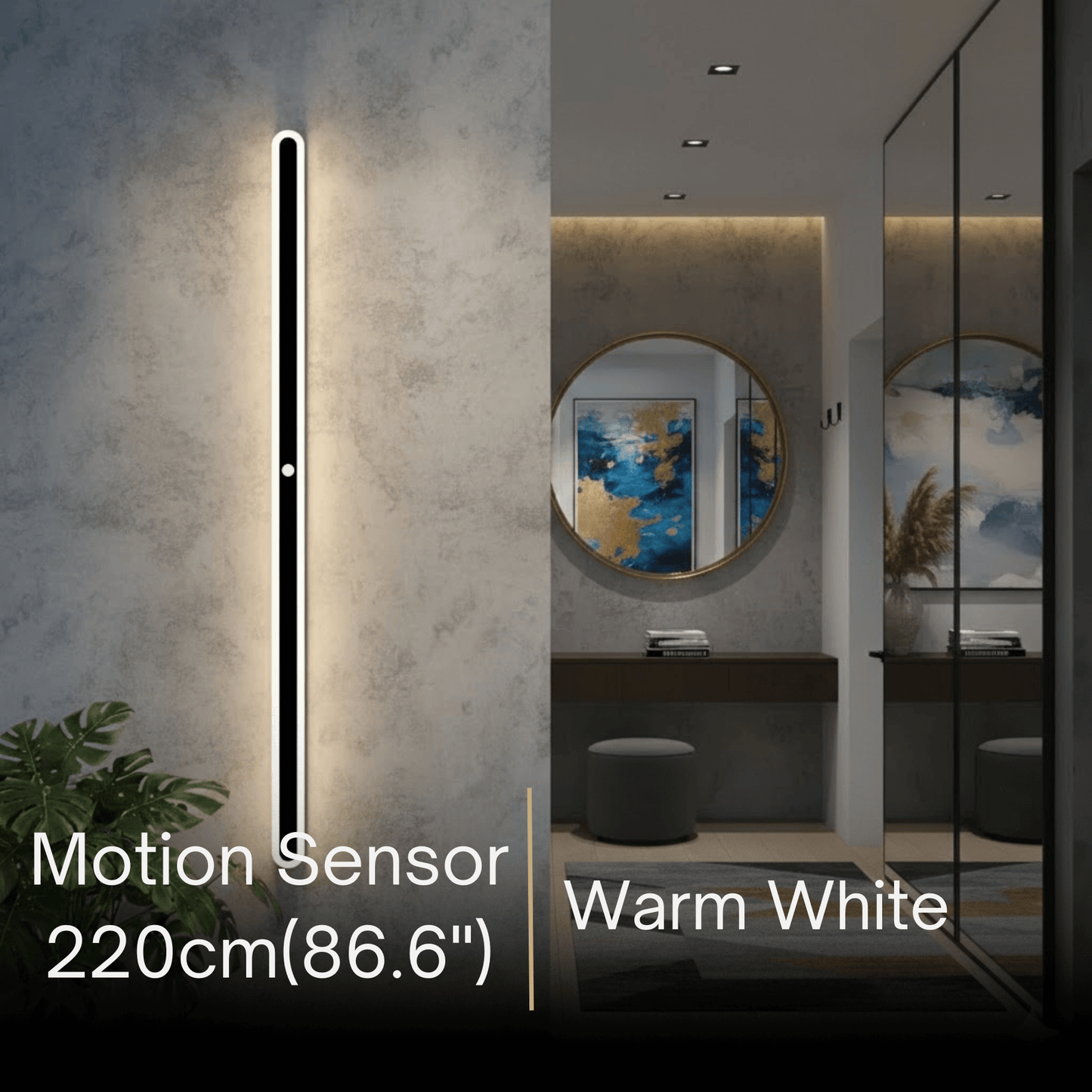 Arcato Modern Linear Outdoor Wall Lamp –  Sensor Light for Indoor/Outdoor