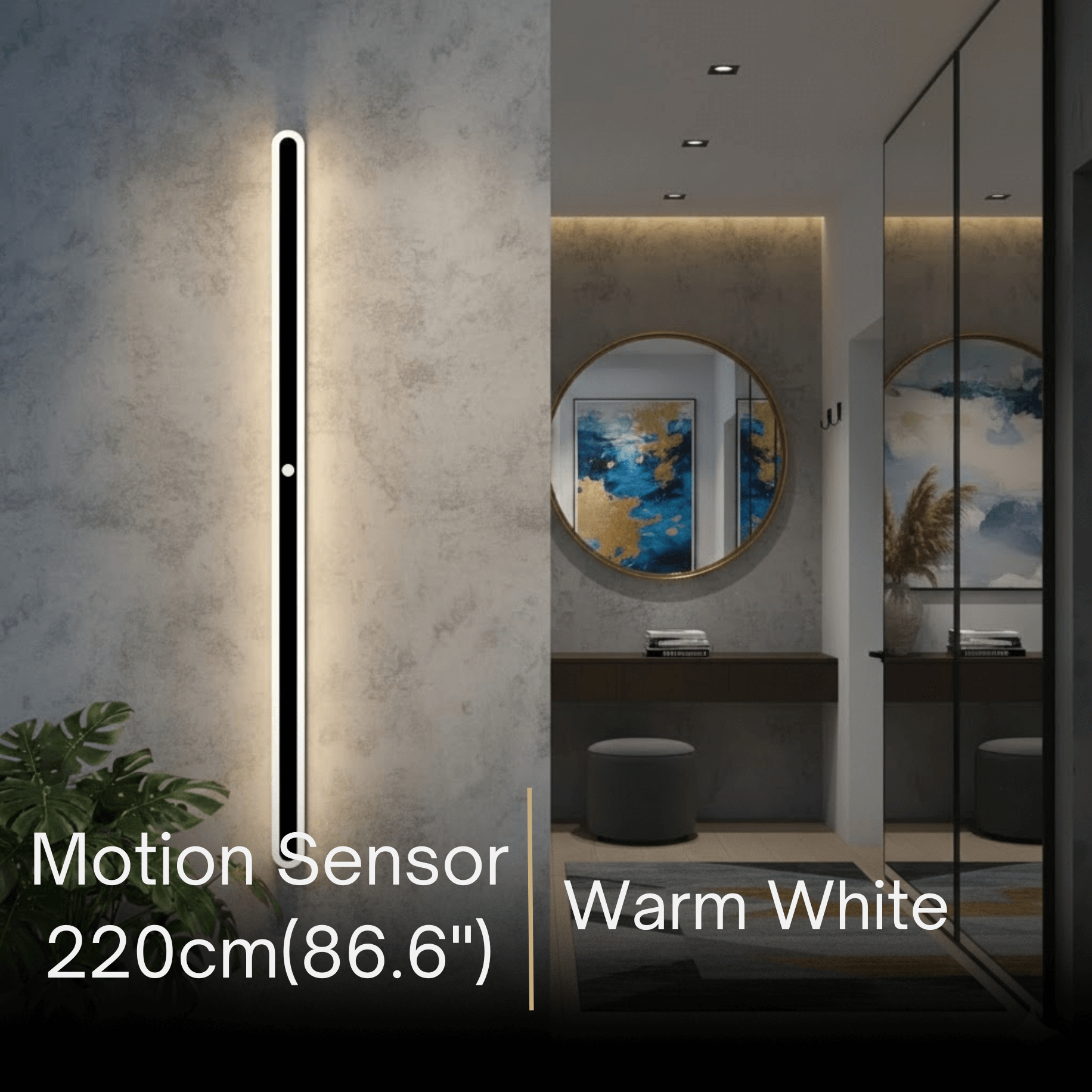 Arcato Modern Linear Outdoor Wall Lamp –  Sensor Light for Indoor/Outdoor