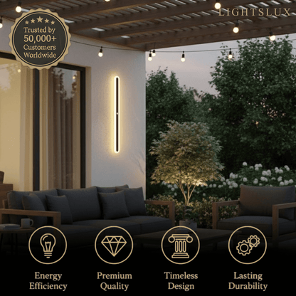 Arcato Modern Linear Outdoor Wall Lamp –  Sensor Light for Indoor/Outdoor