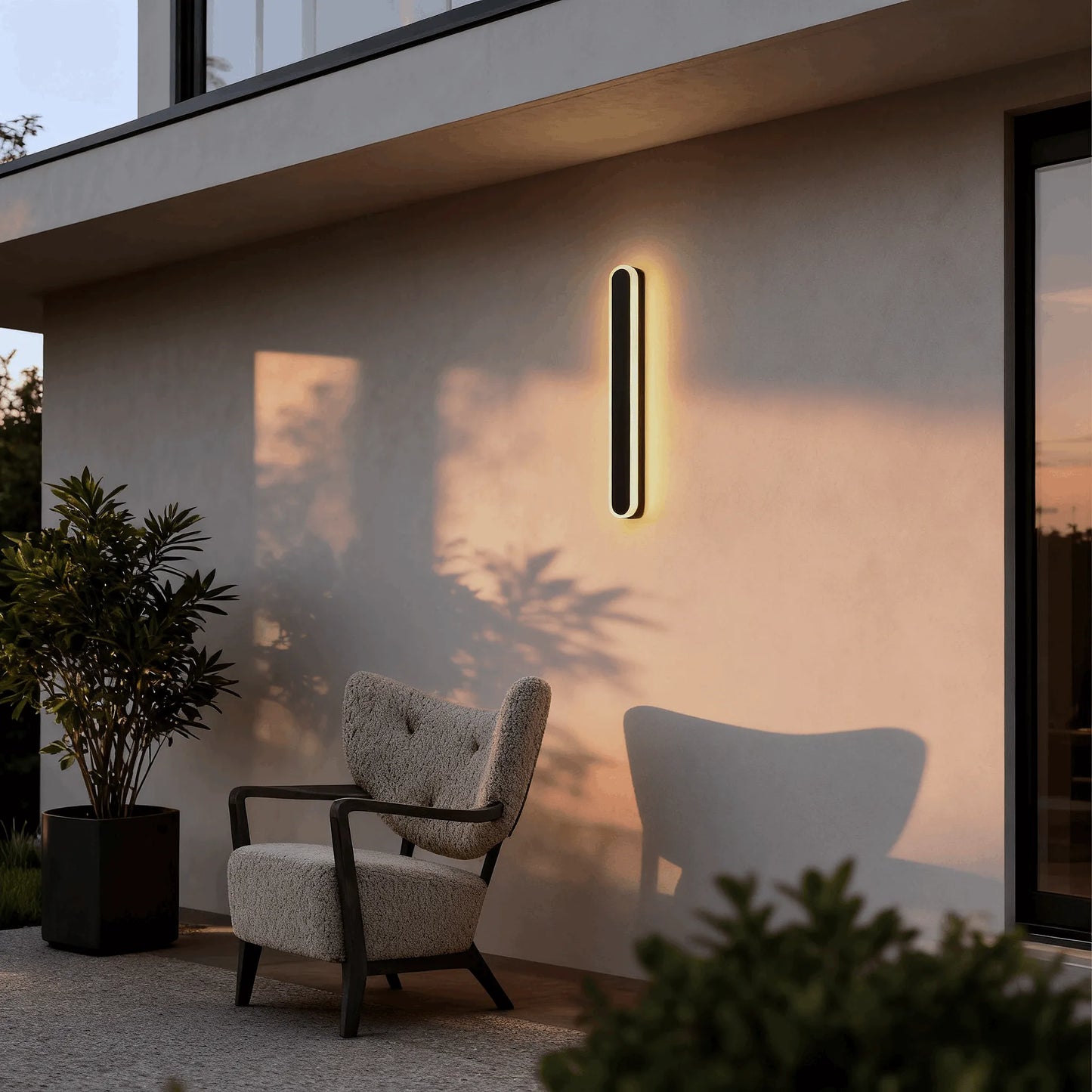 Arcato Moderne lineare Außenwandleuchte – Dimmbare Sensorleuchte für den Innen- und Außenbereich