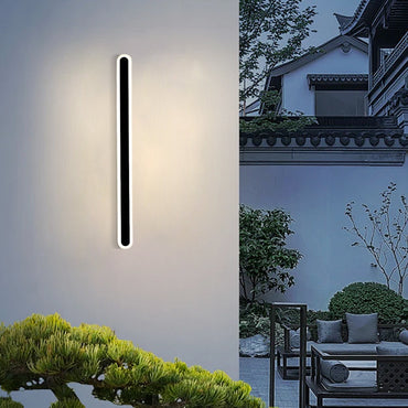 Modern Linear Black Wall Lamp Garden
