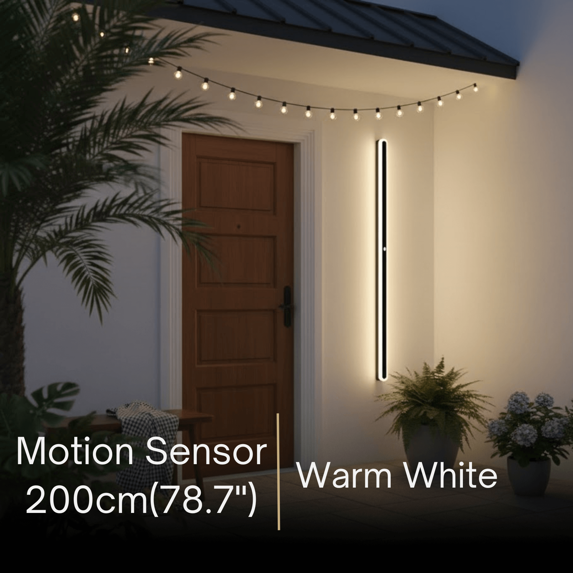 Arcato Modern Linear Outdoor Wall Lamp –  Sensor Light for Indoor/Outdoor