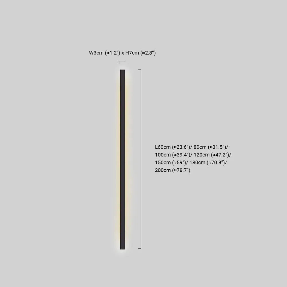 Modern Linear LED Wall Lamp Dimension
