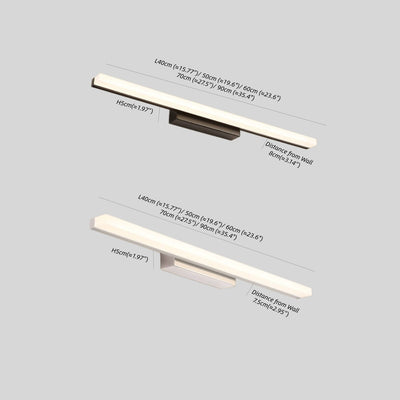 Lámpara de pared lineal minimalista Arcato para tocador – IP44 Metal en negro/cromo para baño