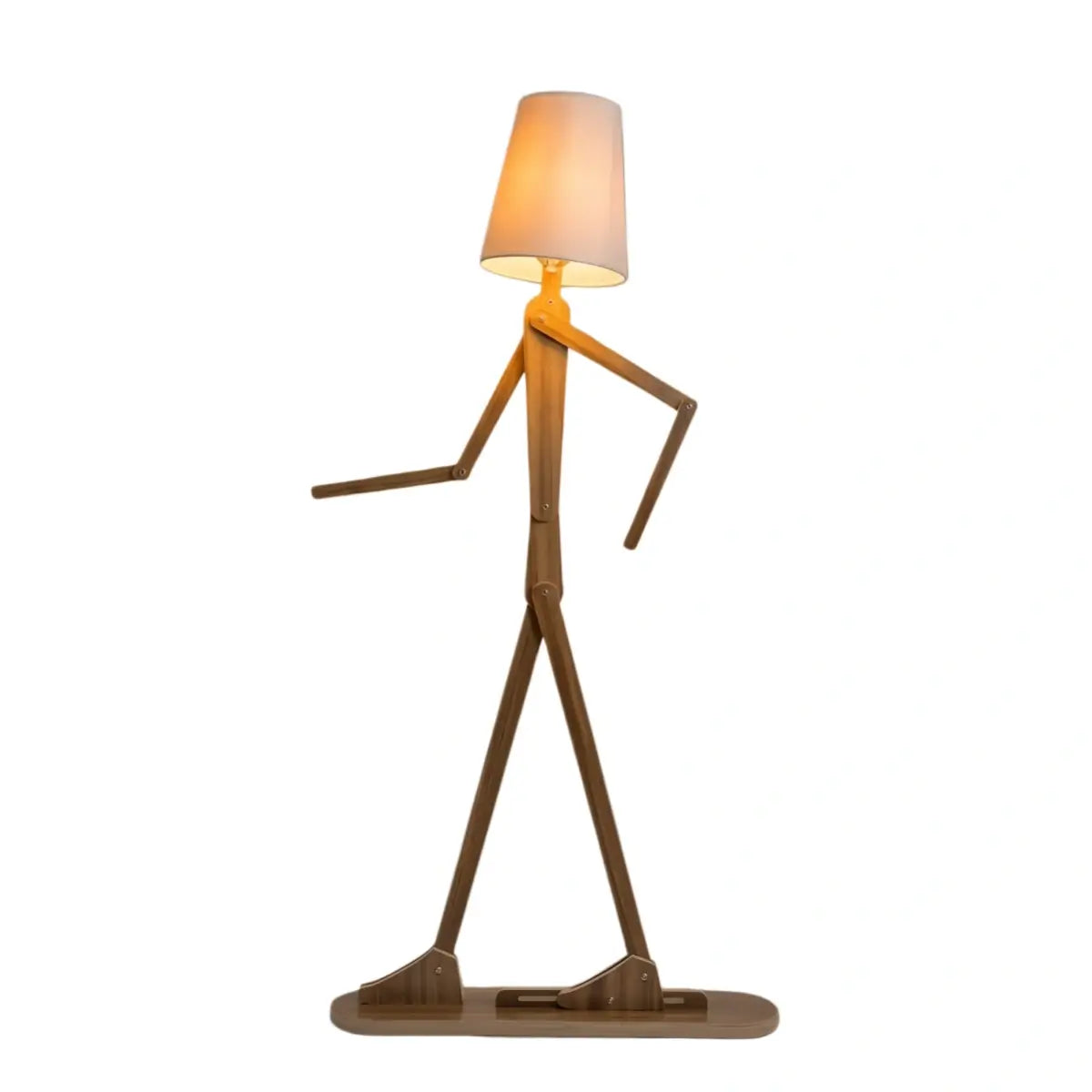 Zenno Art Deco Wood & Fabric Floor Lamp