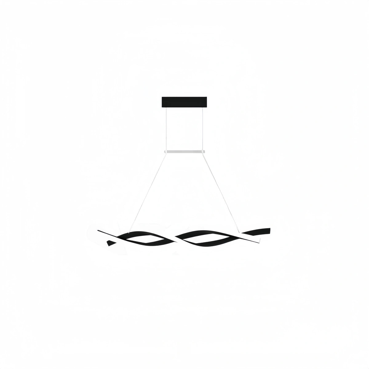 Arcato Modern Wave Design Pendant – Matte Black LED for Dining Room/Kitchen Island