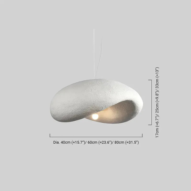 Modern White Dome Pendant Light  Size