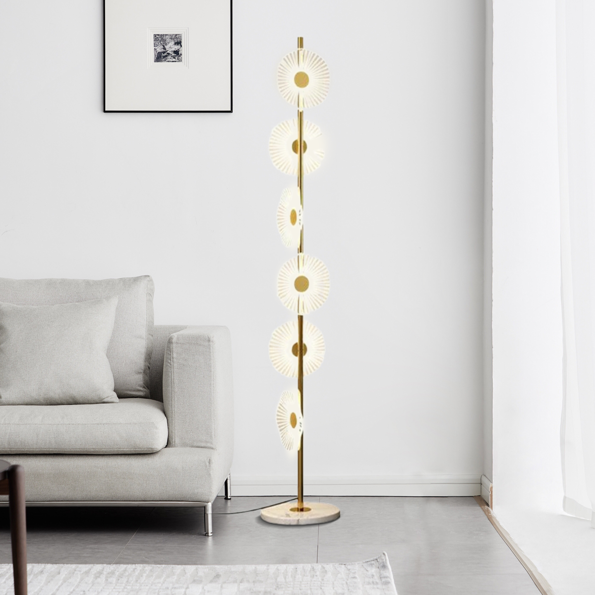 Floor Lamp – Modern Circular Acrylic Design for Living Room