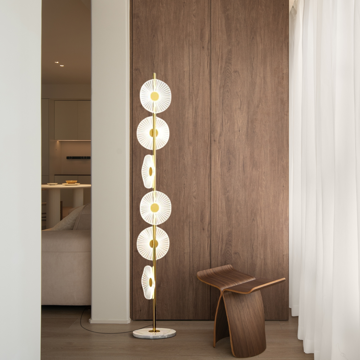 Floor Lamp – Modern Circular Acrylic Design for Living Room