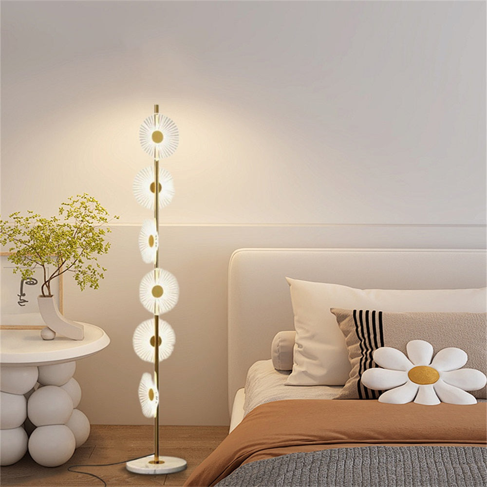 Art Deco Gold Radiating Floor Lamp Bedroom