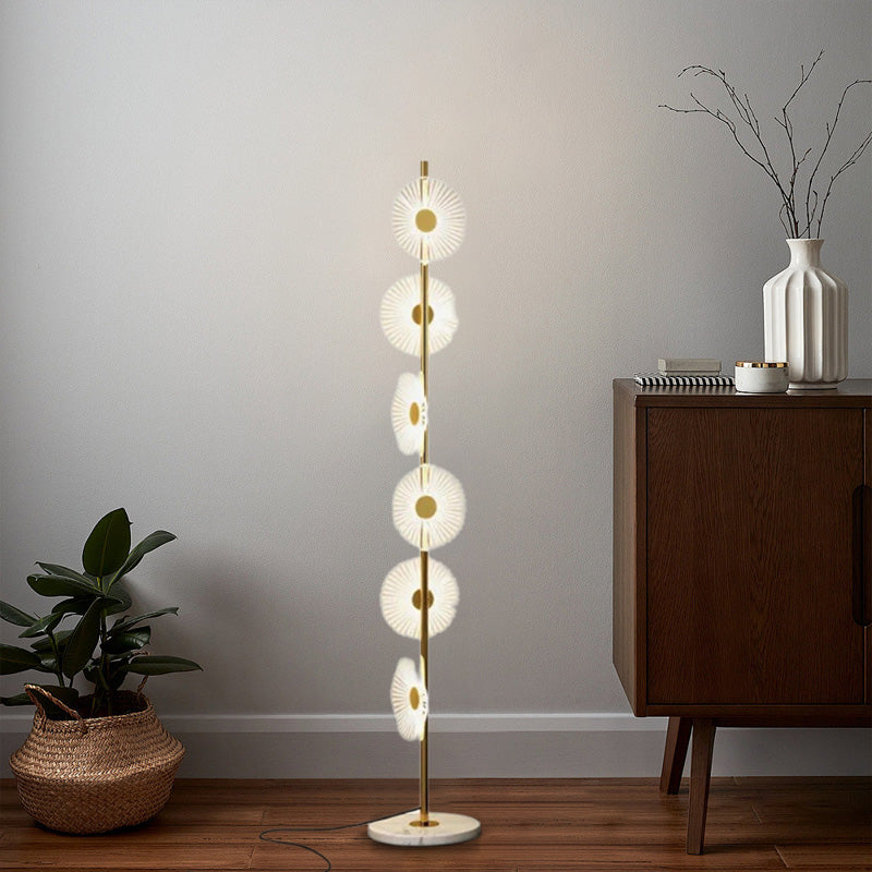 Art Deco Gold Radiating Floor Lamp Living Room