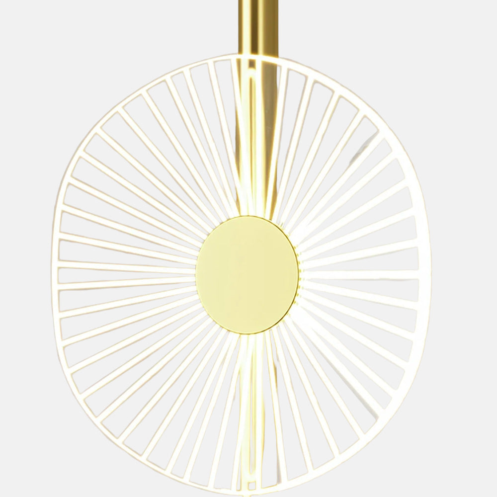 The Detail of Art Deco Gold Radiating Floor Lamp