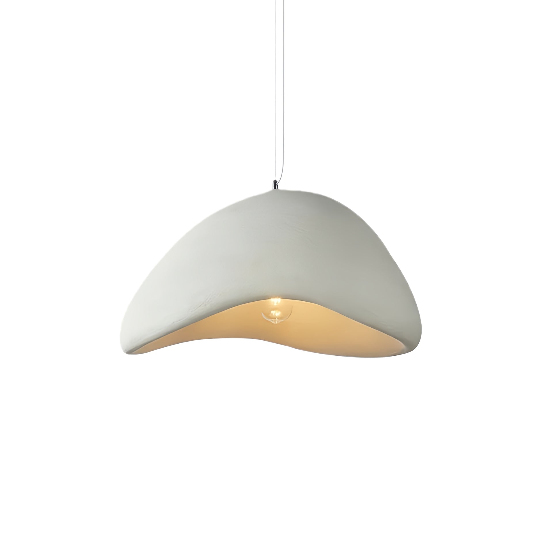 Modern Polyethylene Pendant Light - White/Grey Dome 