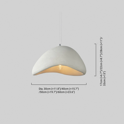 Sandora Modern Polyethylene Pendant Light - White/Grey Dome for Living Room